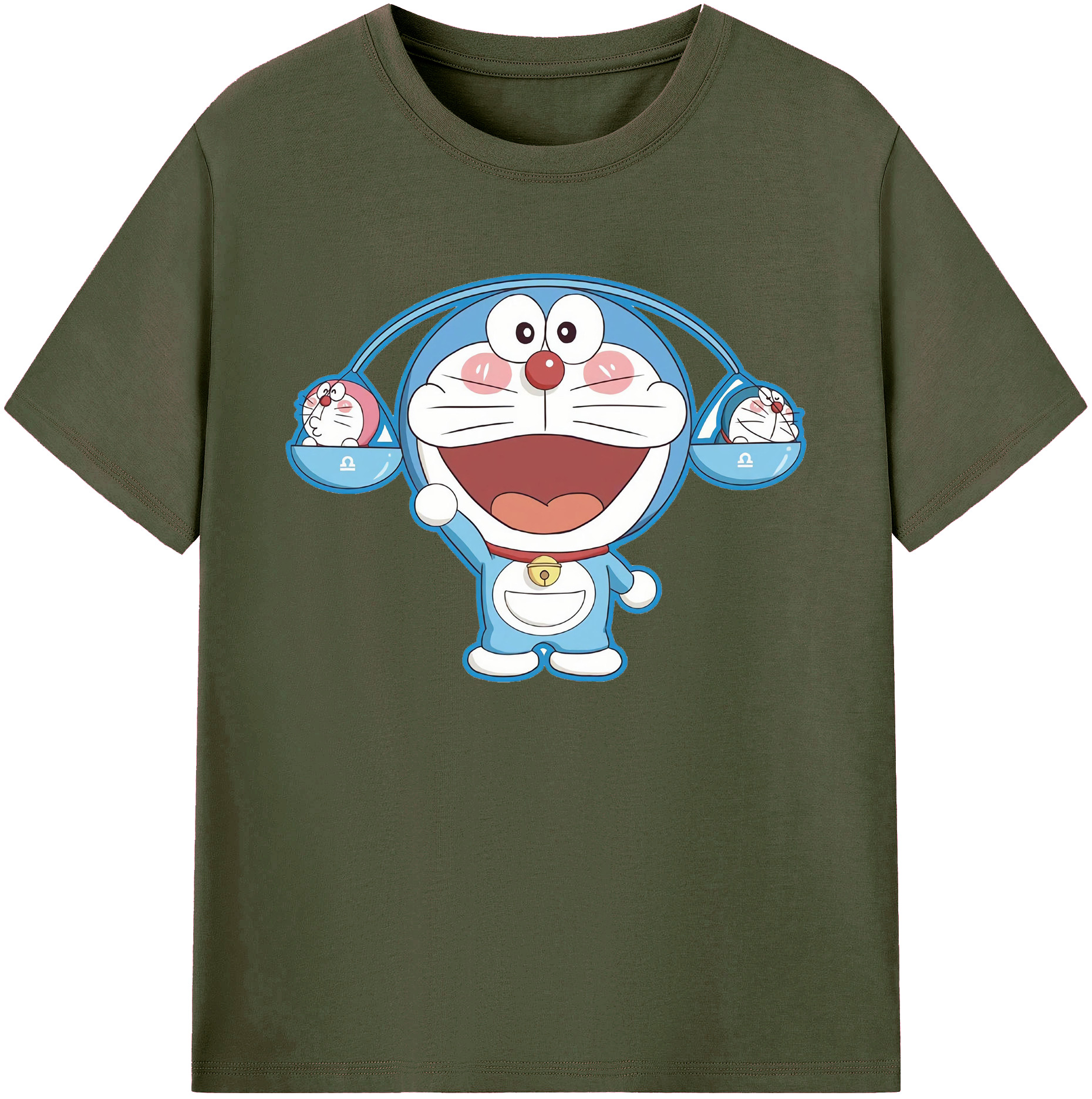（画像用） ドラえもん Doraemon 綿100％ メンズ半袖Tシャツ｜肌触りやわらか＆通気性